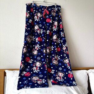2012 Betty Boop Coca Cola Vintage Blue Fleece Pajama Pants XL
